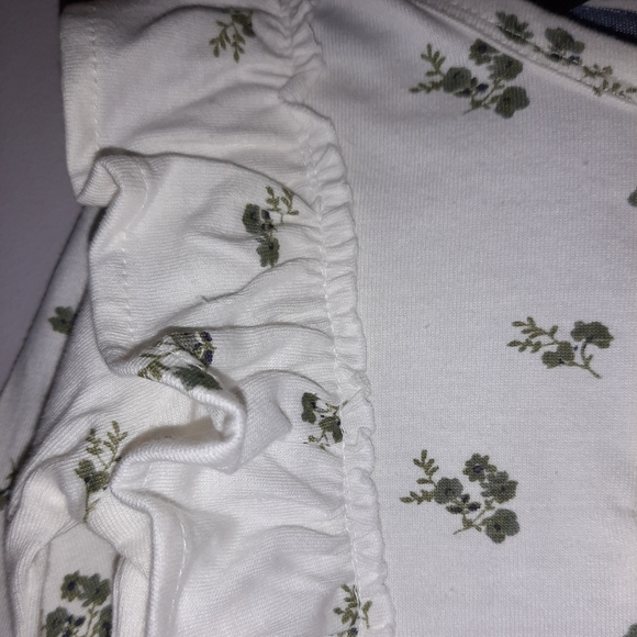 🆕️ 7 For All Mankind Baby Girls Ivory Floral Footed Sleeper Set / 3-6 Months - Picture 6 of 7